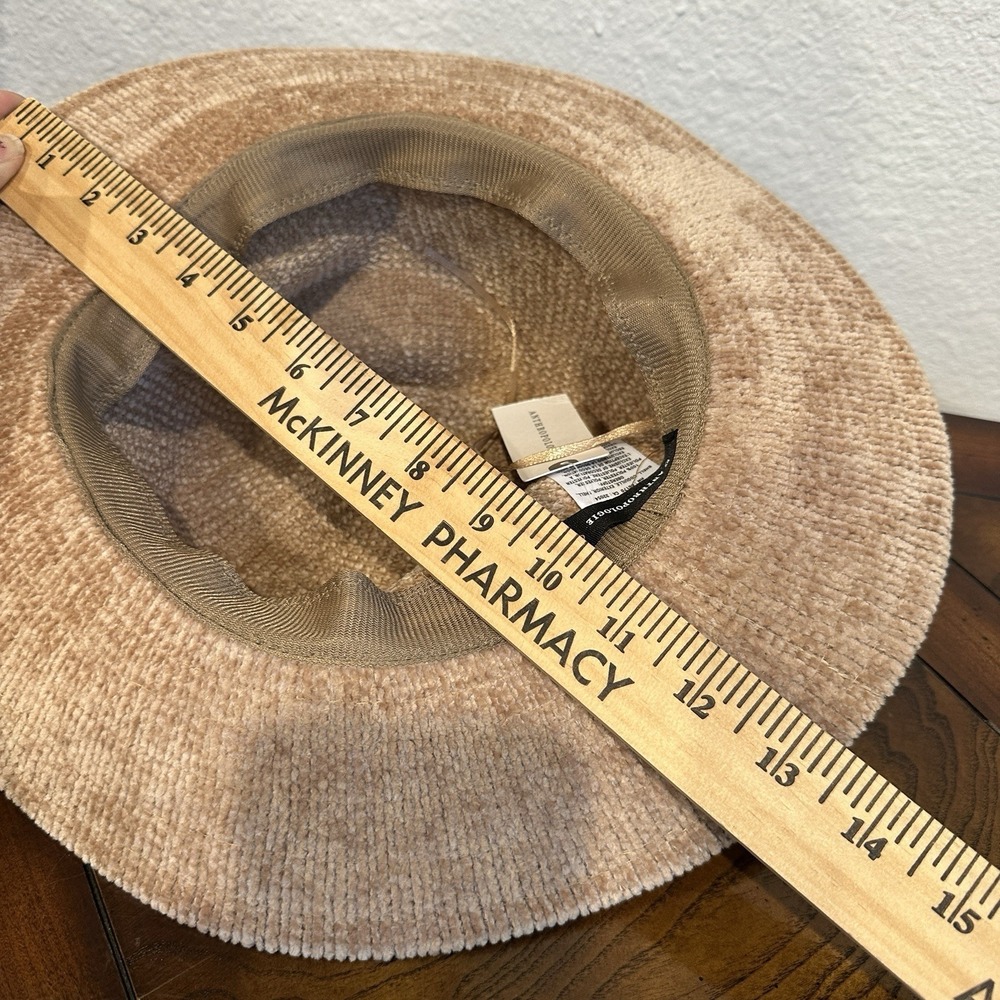 Anthropologie Velvet Floppy Soft Chenille Sun Hat Taupe‎ One Size Adjustable NWT - Picture 11 of 12